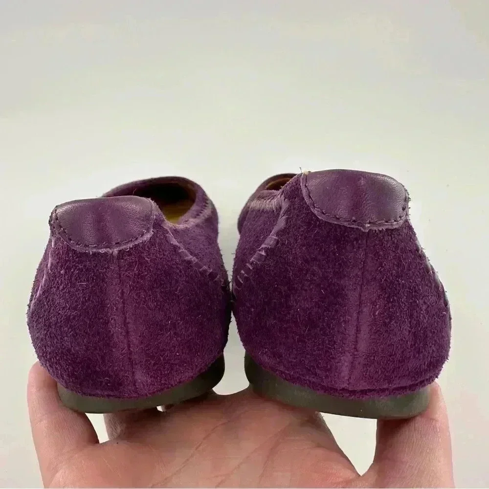 Bussola womens Inca flats size 37 purple suede ballet